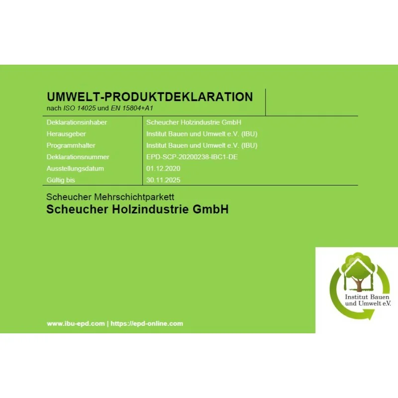 Scheucher EPD Umwelt Produktdeklaration