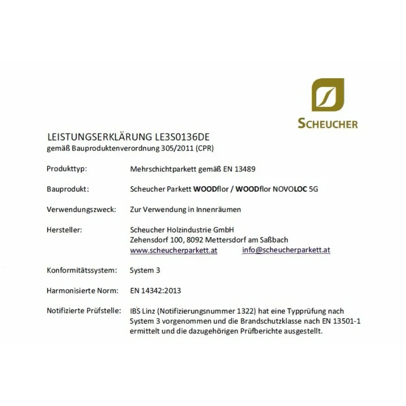 Scheucher Leistungserklärung
