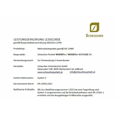 Scheucher Leistungserklärung