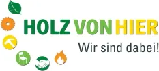 Holz von Hier, wir sind dabei: Abzeichen der Initiative für Holz aus der Region